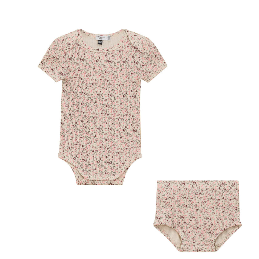 Flower Print Romper Set