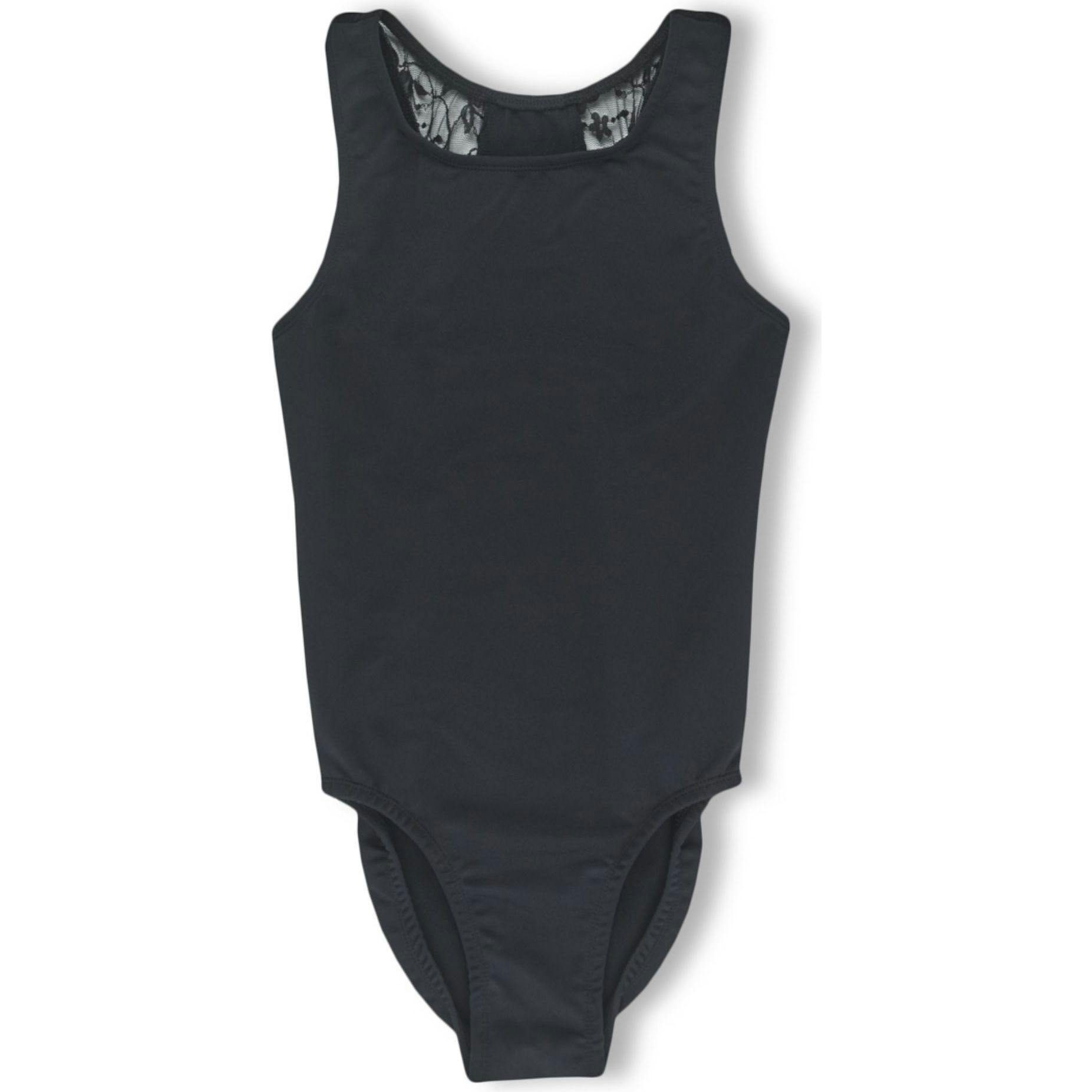 Power Ballet Black Racer Back Leotard, Black