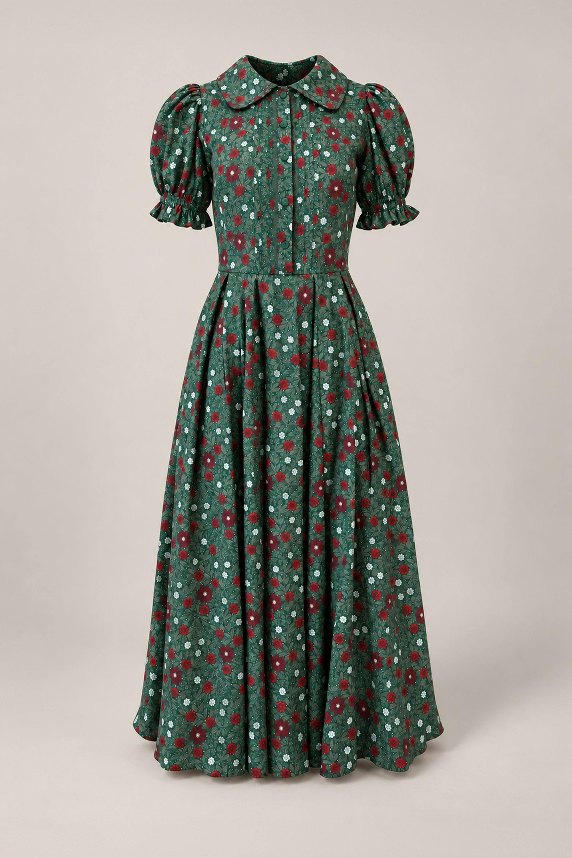 Sophia Dress in Evergreen Merry Ditsy