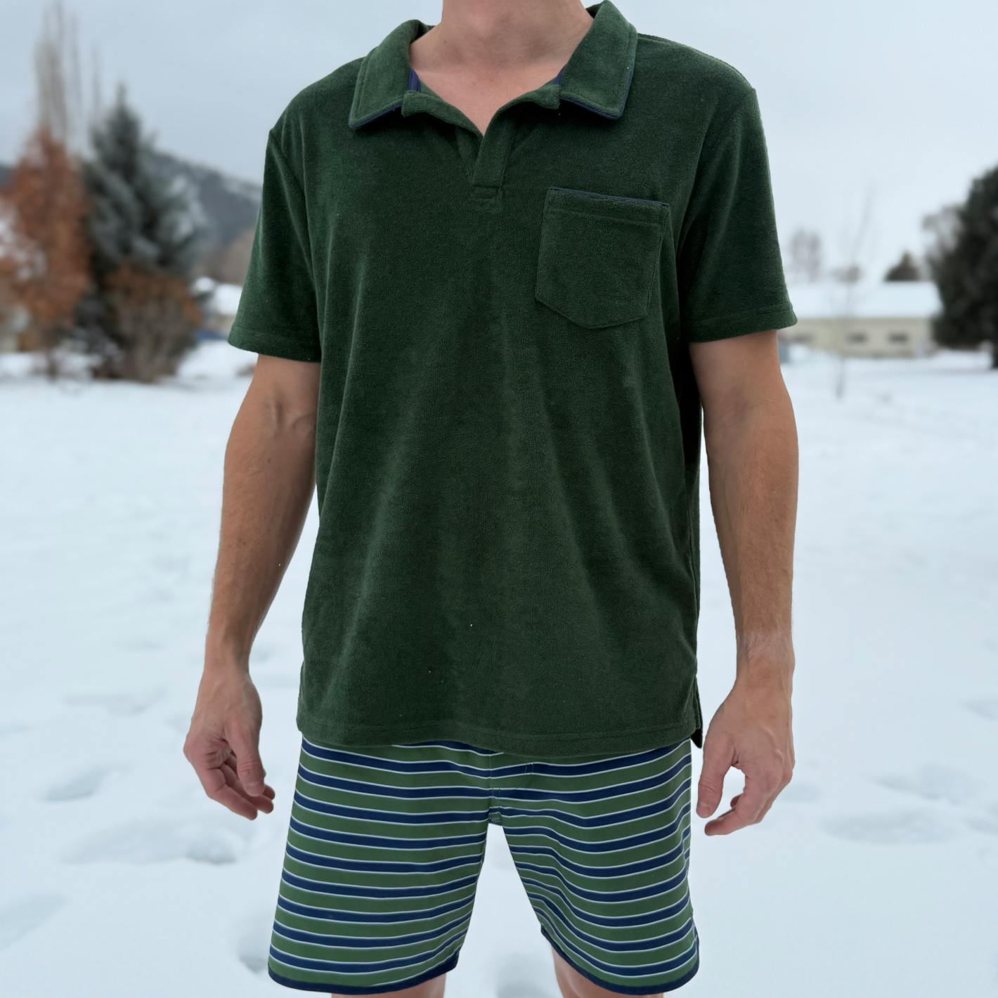 men's evergreen stripe boardie