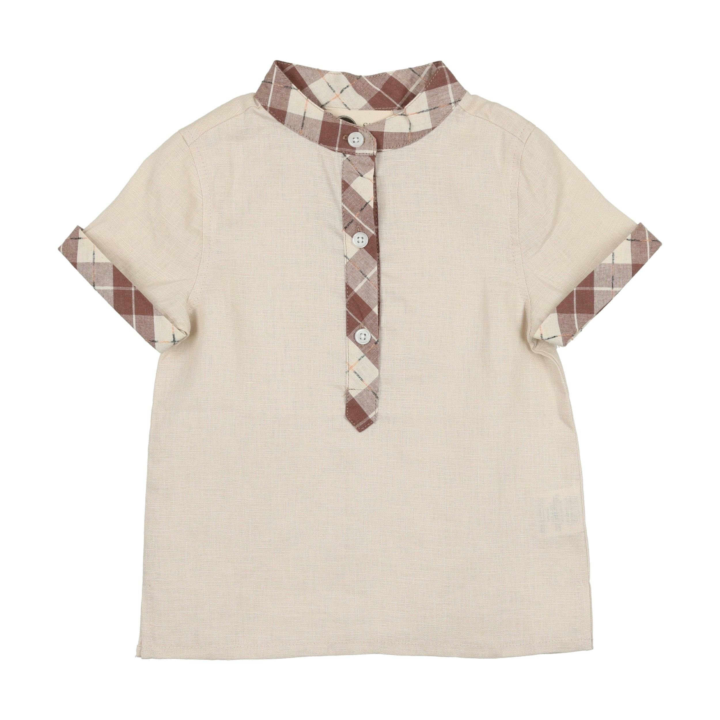 Embroidered Windowpane Shirt