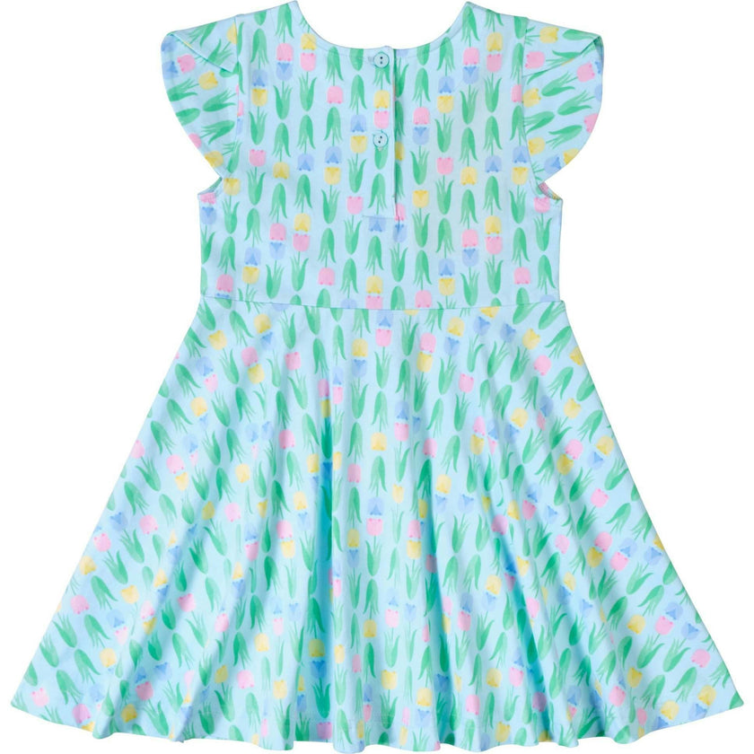 Printed Knit Tulip Twirl Dress