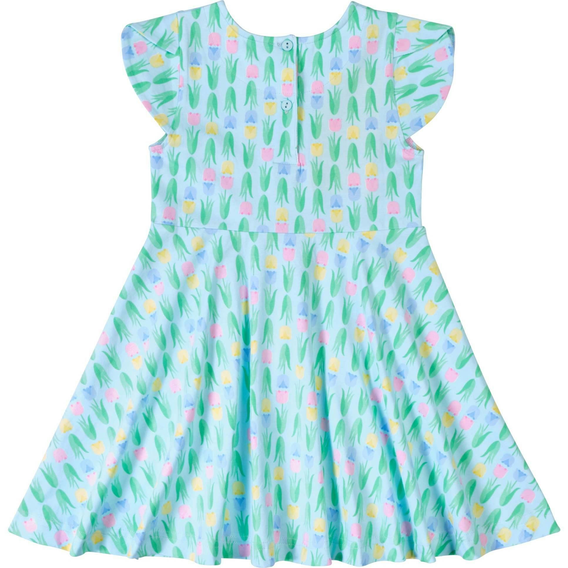 Printed Knit Tulip Twirl Dress