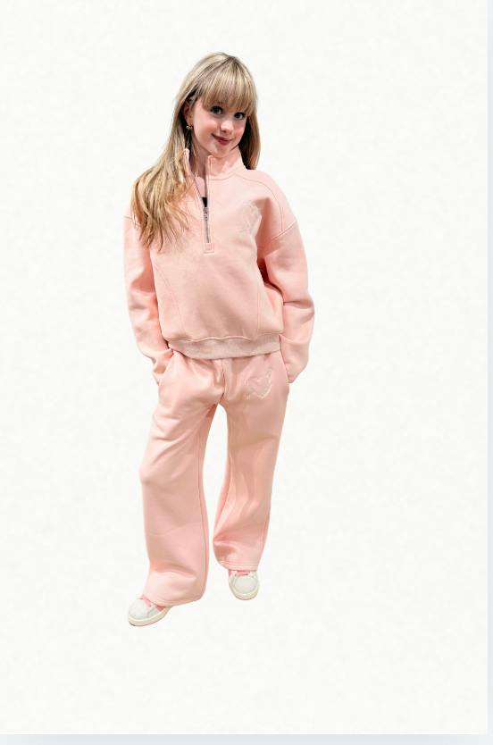 Crosby Ballet Pink French Terry Half Zip - Atelier