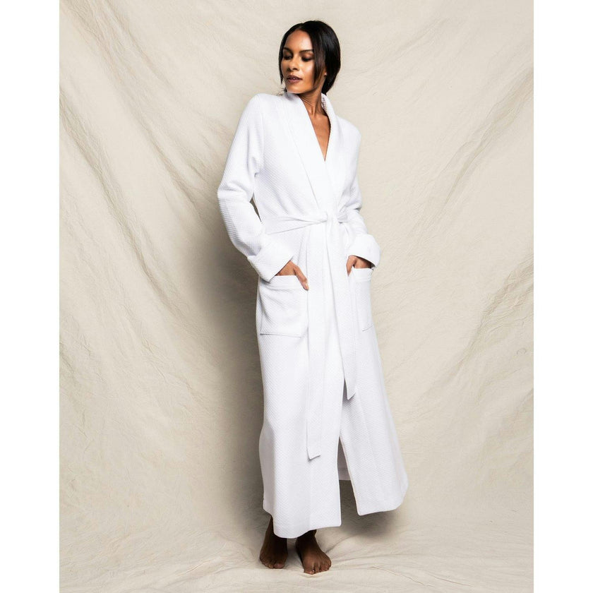 Women's Pima Jacquard Ophelia Robe in White