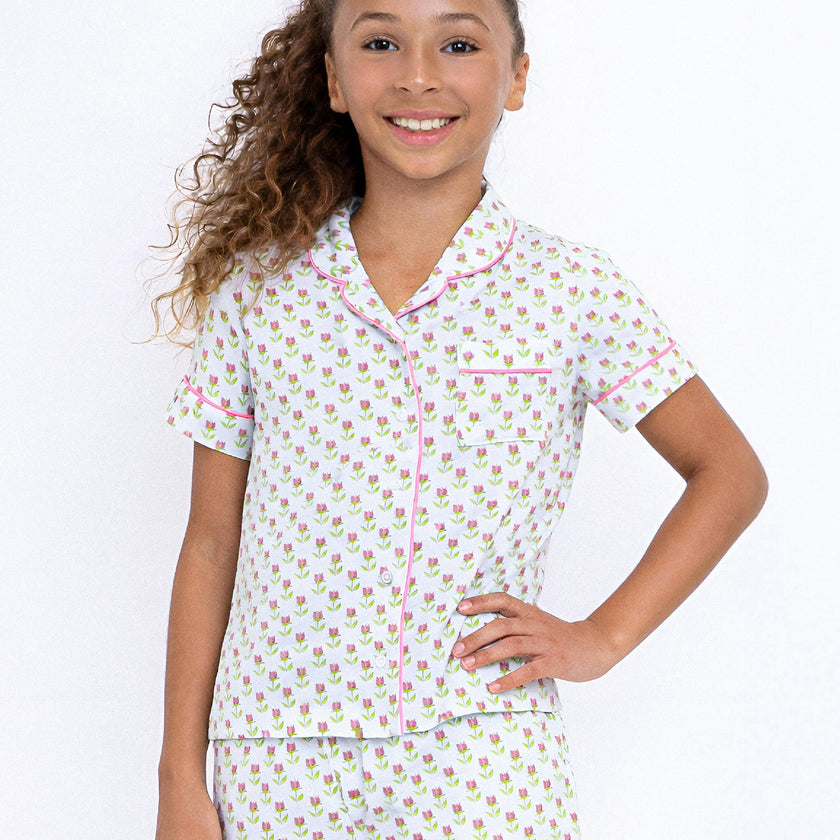 Tulip Print Jersey Short Sleeve PJ Set