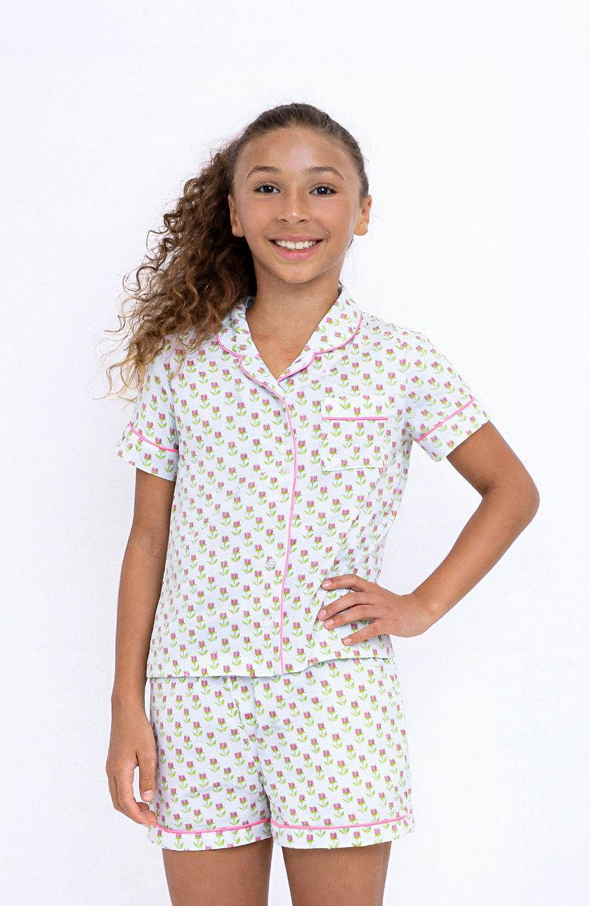 Tulip Print Jersey Short Sleeve PJ Set