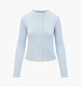 The Kaelie Pointelle Cardigan - Hill House Blue