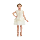 Cream Lumielle Ruffle Dress