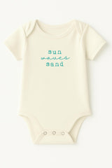 Sun Waves Sand Seafoam Organic Cotton Short Sleeve Baby Bodysuit