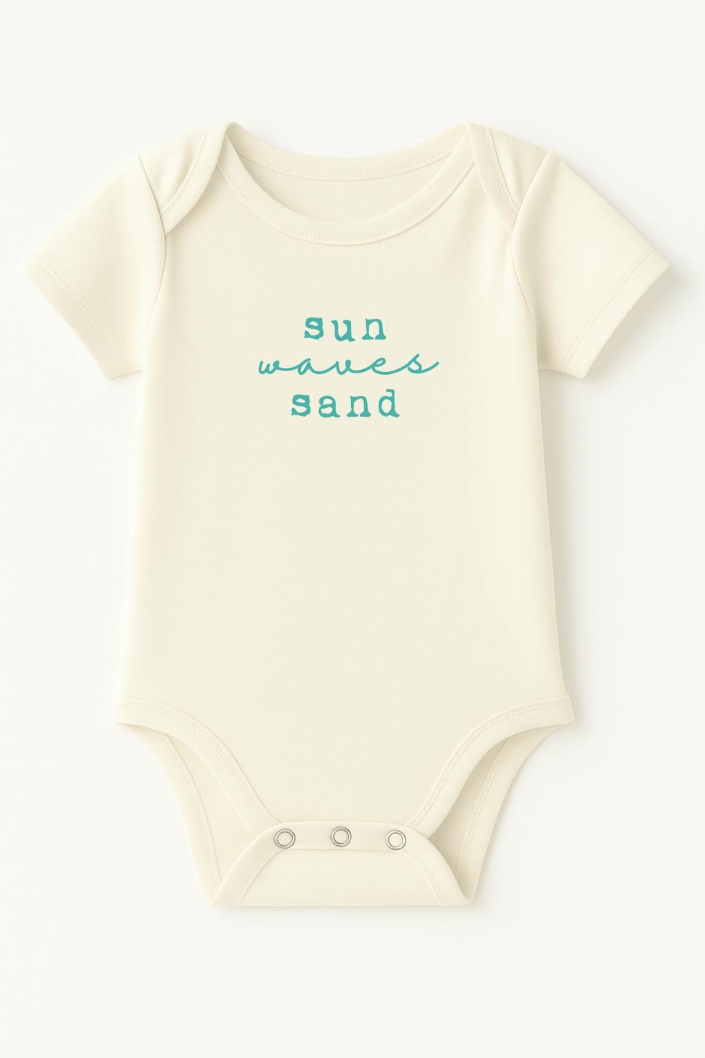 Sun Waves Sand Seafoam Organic Cotton Short Sleeve Baby Bodysuit