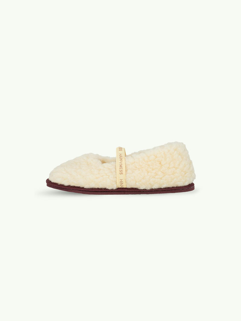women's merino wool slippers - butter yellow