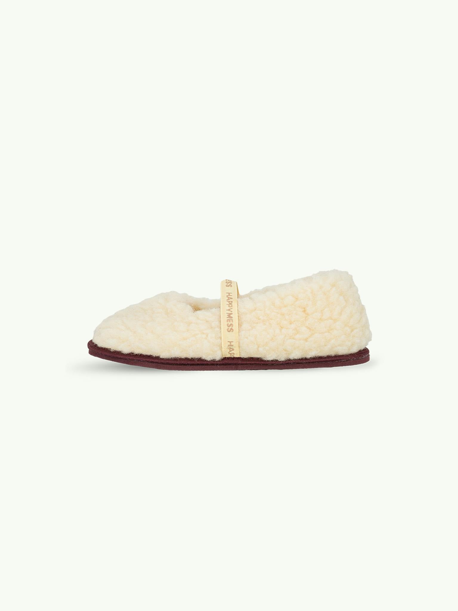 women's merino wool slippers - butter yellow