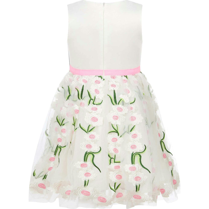 Margarita Embroidered Tulle And Satin Occasion Party Dress