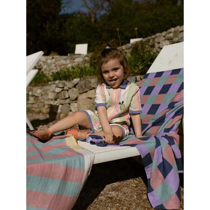 children's terry jumpsuit - tropical stripes