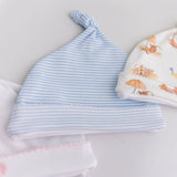 Blue Stripes Pima Cotton Newborn Hat