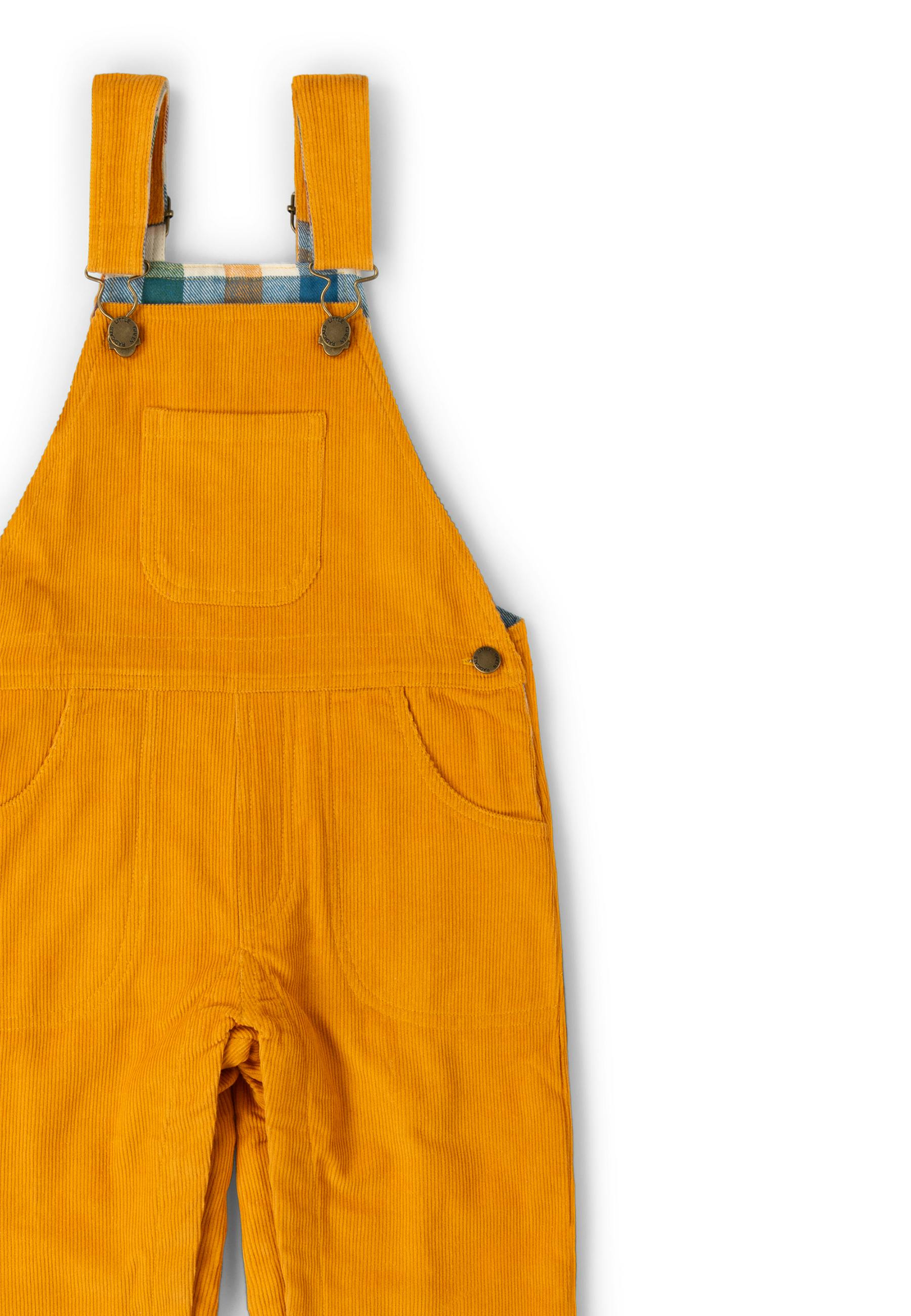 Sunflower Lined Corduroy Dungarees, Gold