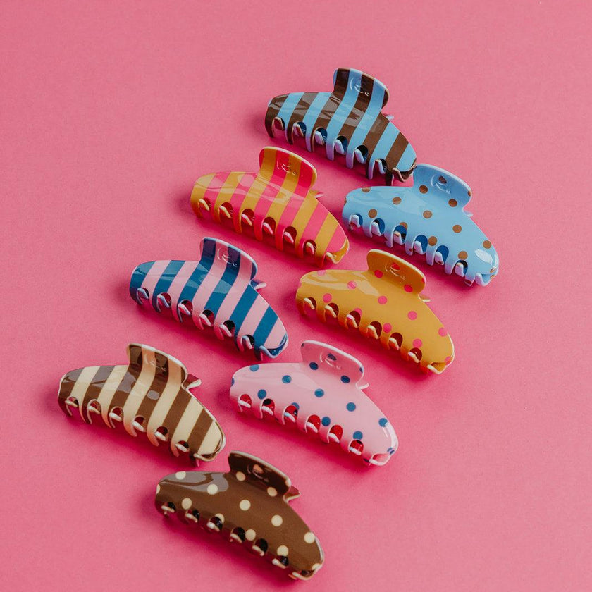 POLKA DOT & STRIPED OVERSIZED CLAWS
