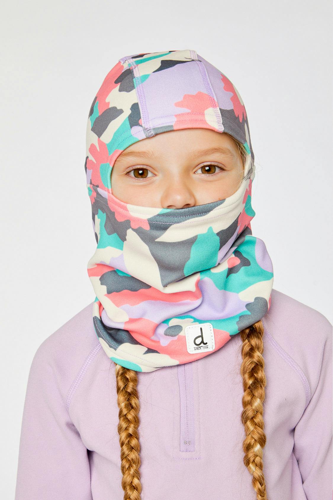 Brushed Jersey Balaclava Coral Camouflage Print