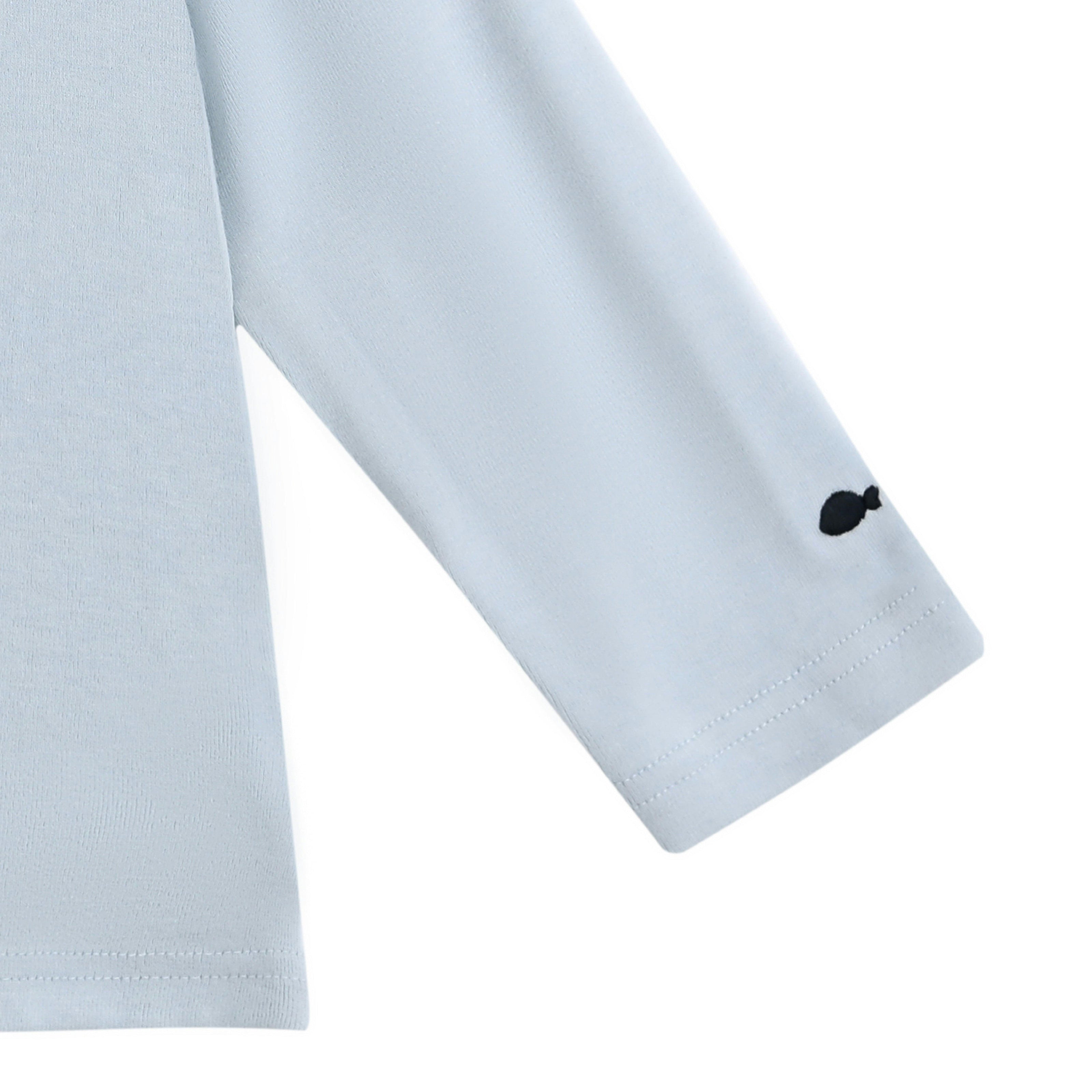 Blue Knit Long Sleeve Tee