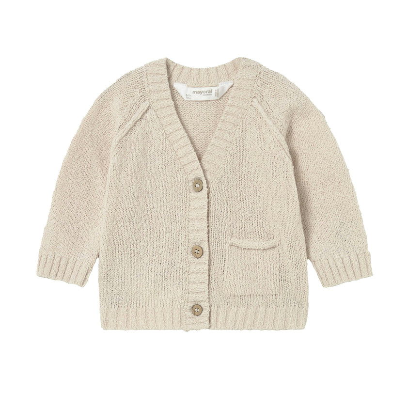 Beige Knitted Baby Cardigan