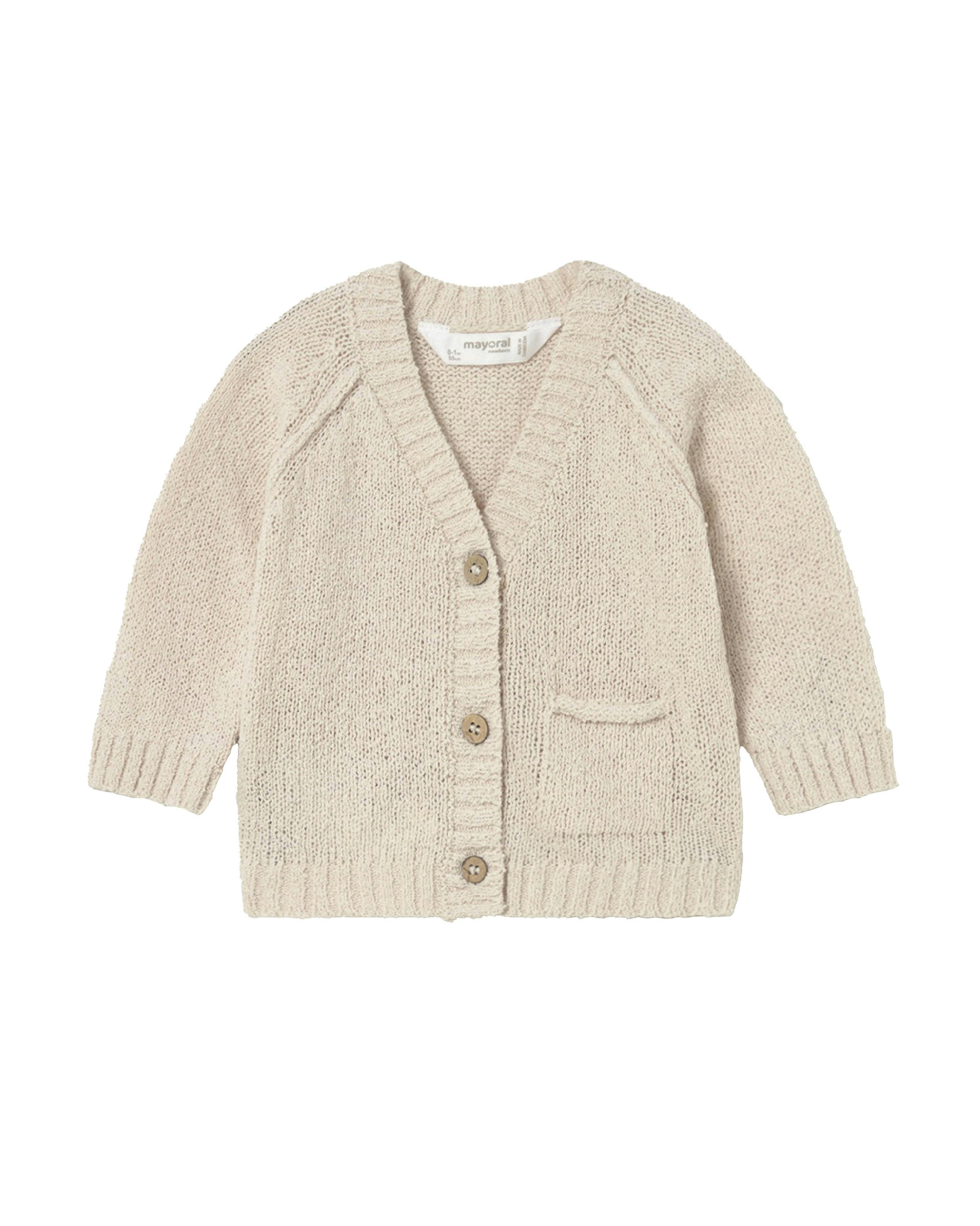 Beige Knitted Baby Cardigan