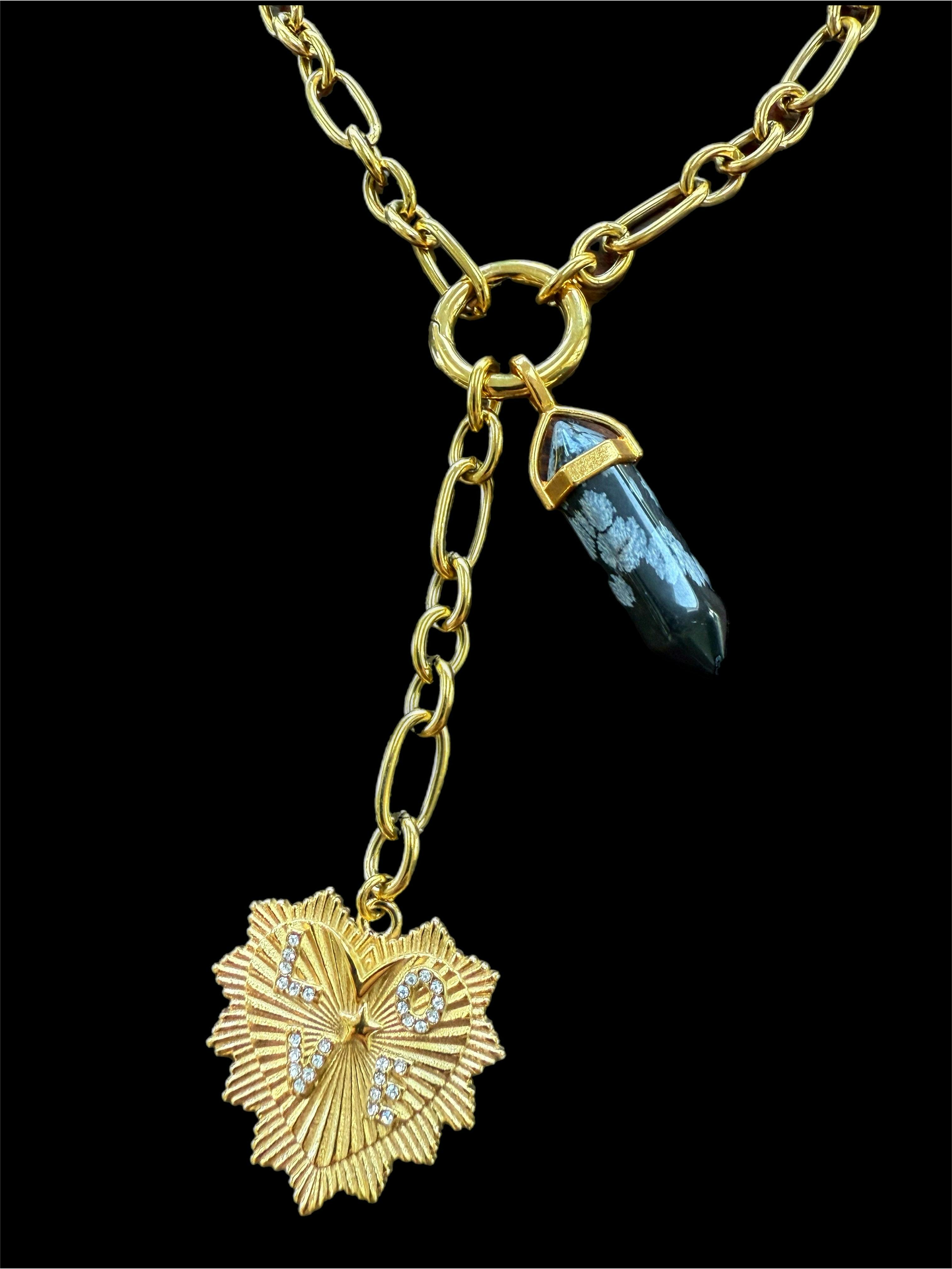 LIMITED EDITION LOVE & CRYSTAL CHARM NECKLACE