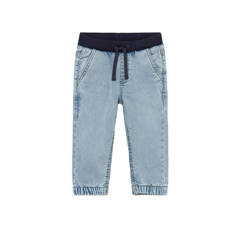 Light Blue Jeans With Elastic Waistband