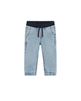 Light Blue Jeans With Elastic Waistband