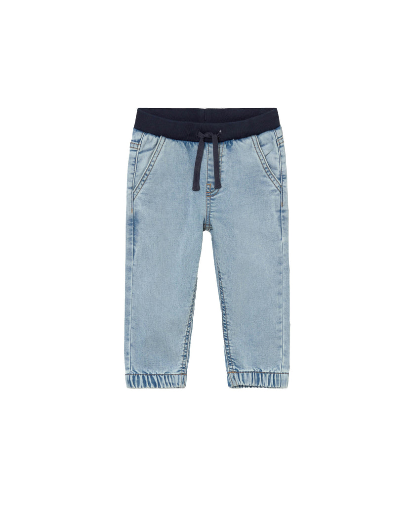 Light Blue Jeans With Elastic Waistband