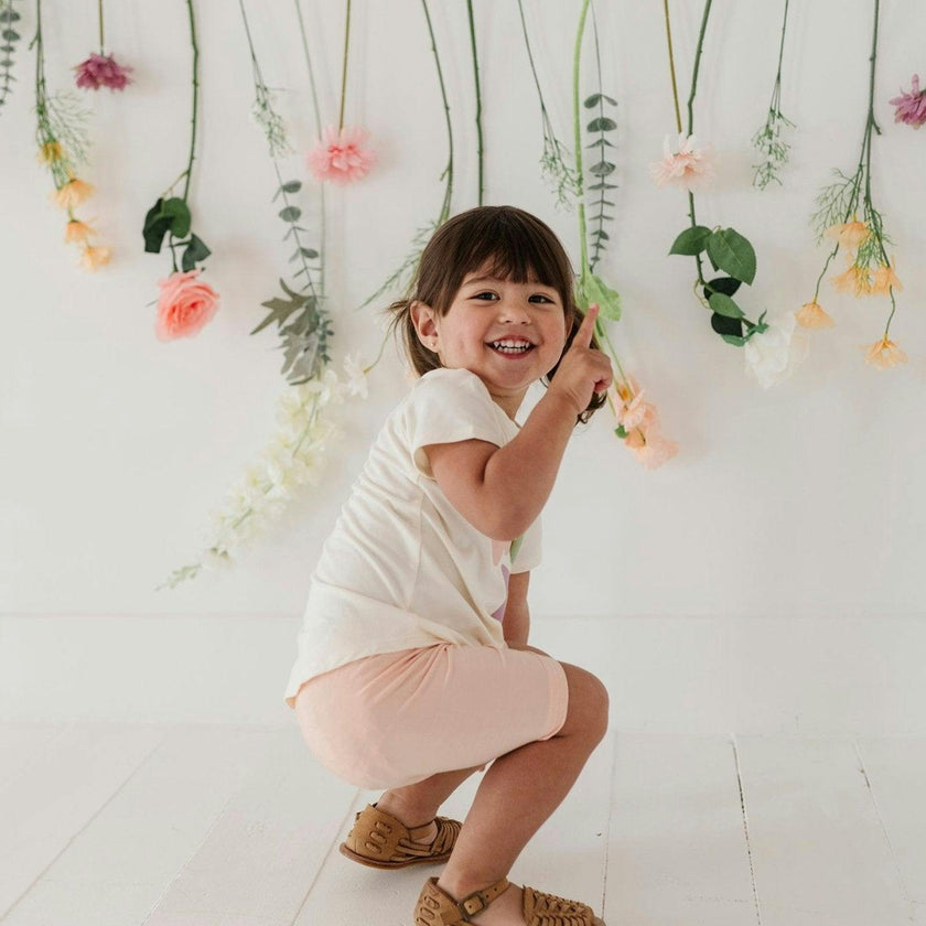Girls Biker Shorts in Peachy Blush