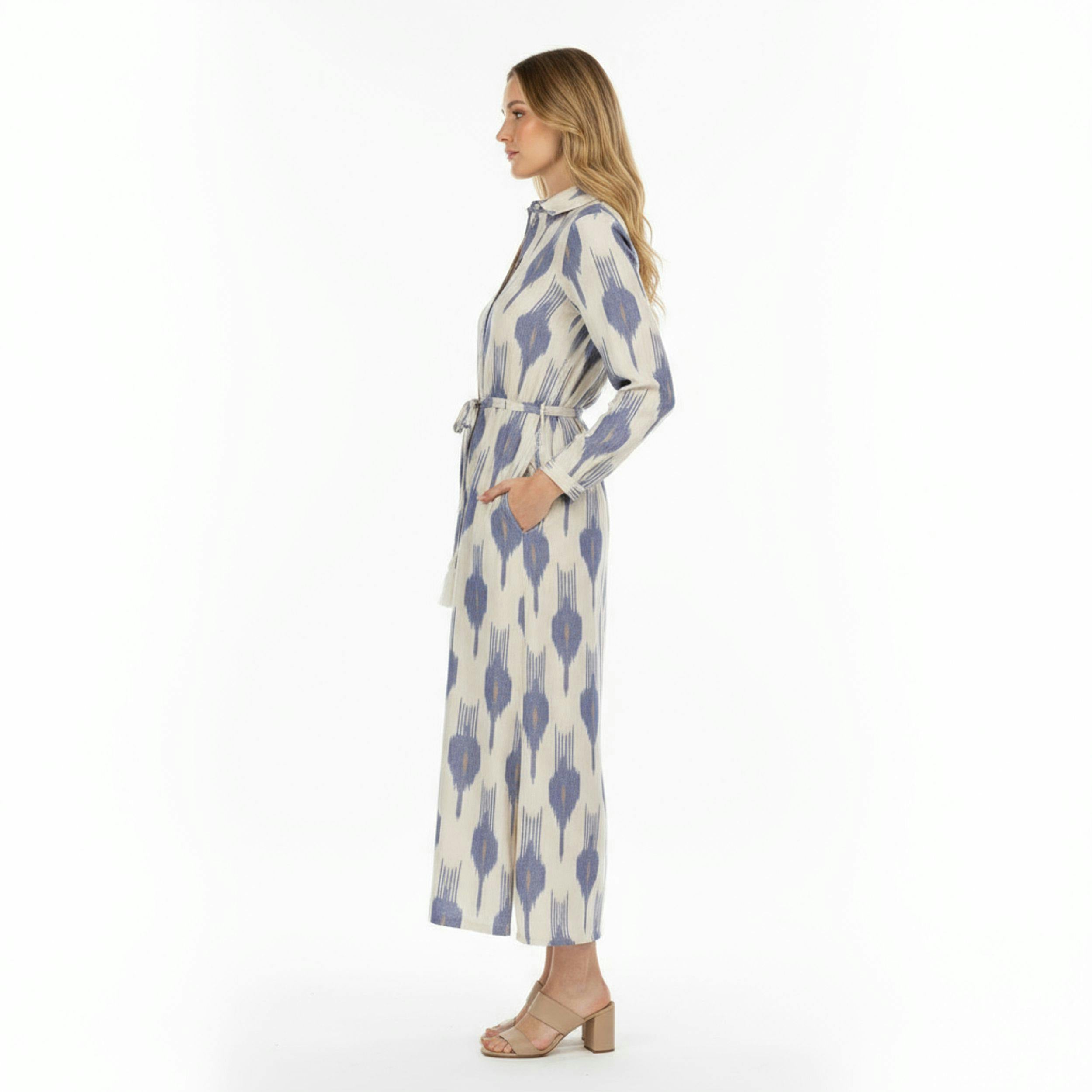 Anais Women's Shirtdress La Creme Ikat, natural