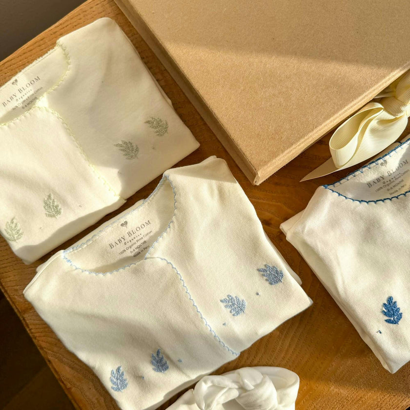 Organic Preemie Sleep Gown Gift Set Leaves