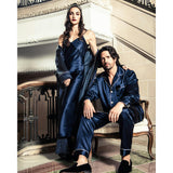 Men's Silk Pajama Set in Navy