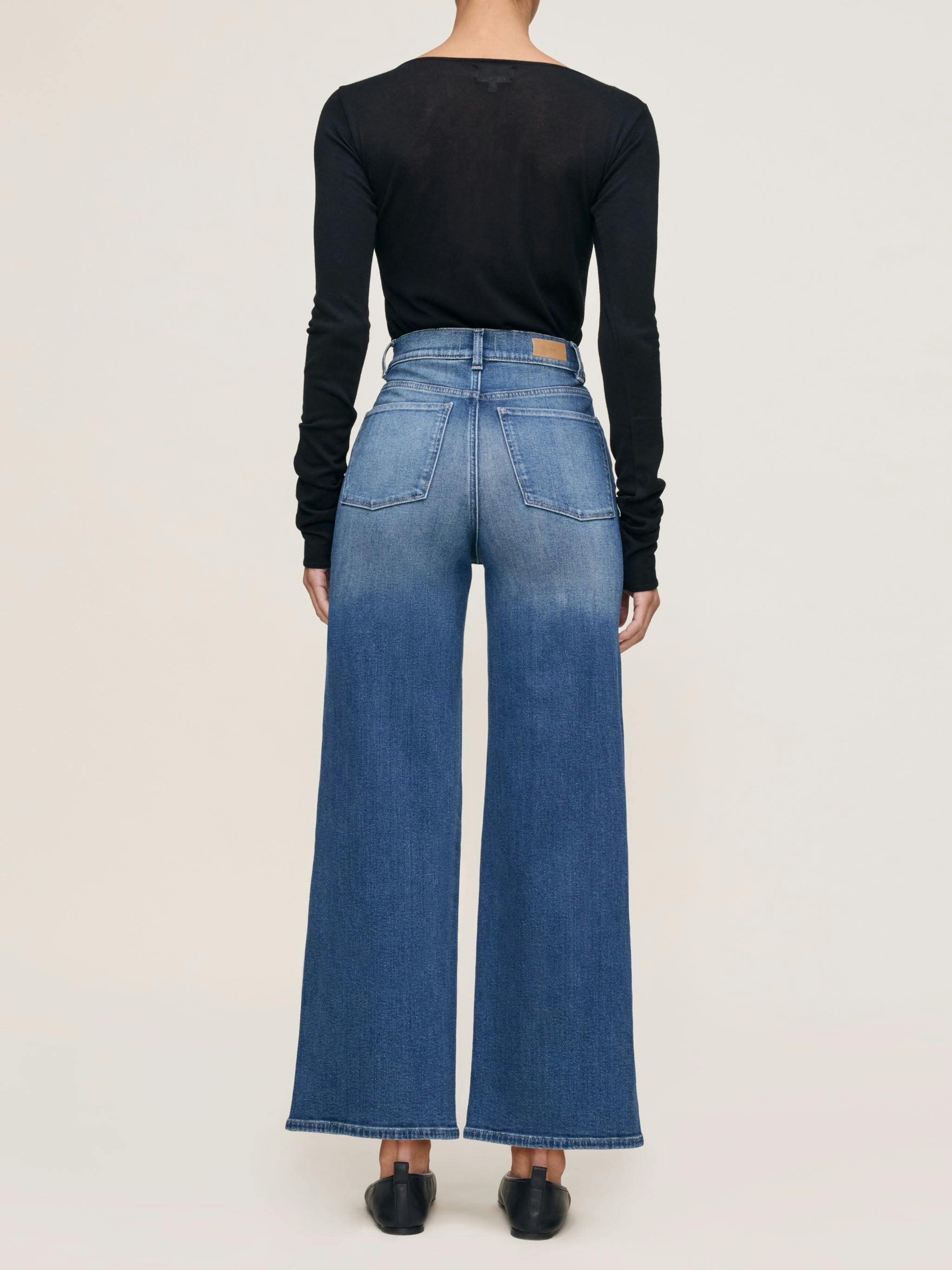 Hepburn Wide Leg High Rise Ankle Jeans Oceanside