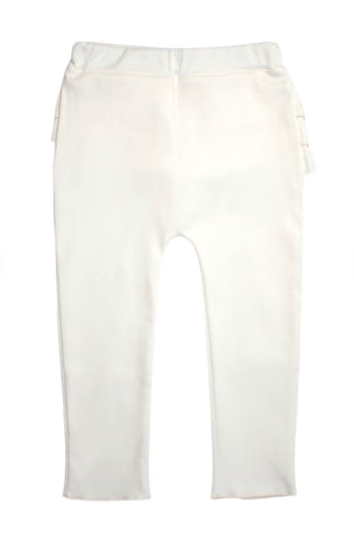 Cream Ruffle Pants - Pima Cotton