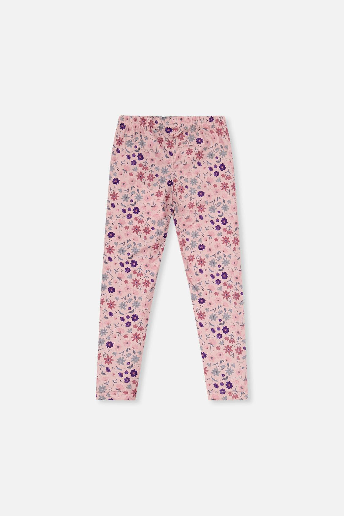 Printed Leggings Pink Printed Daisies
