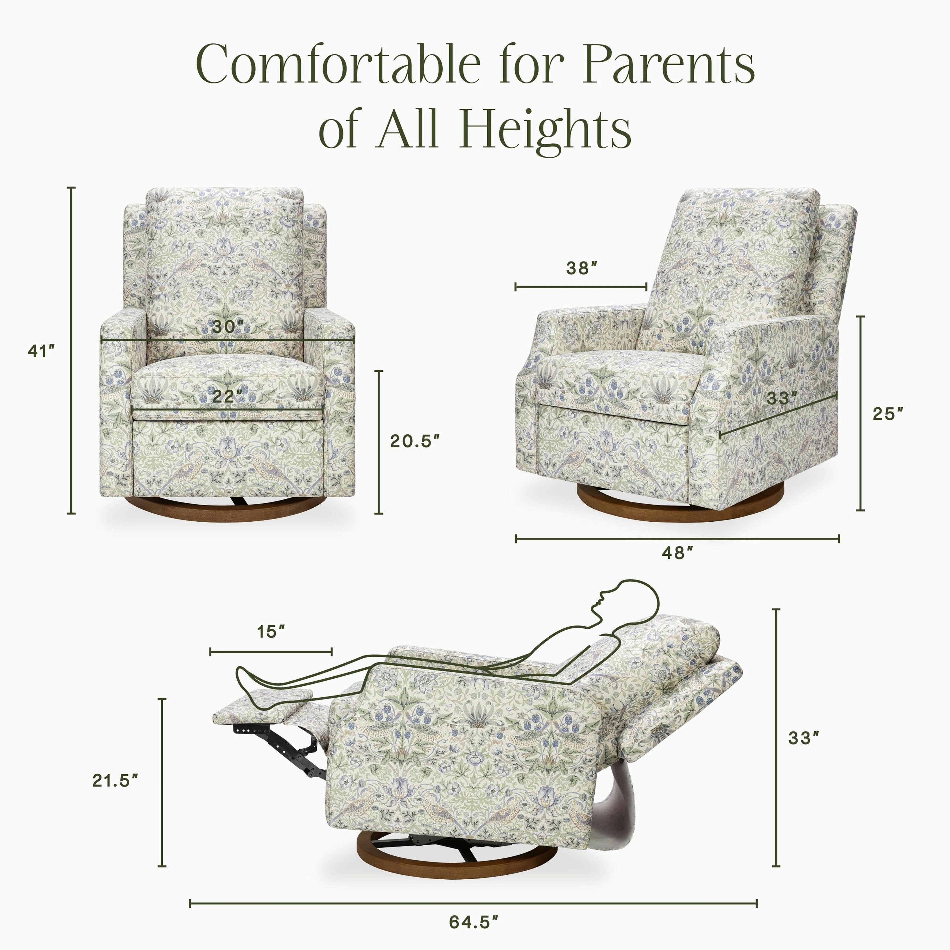 Namesake Morris & Co. x Namesake Crewe Recliner and Swivel Glider
