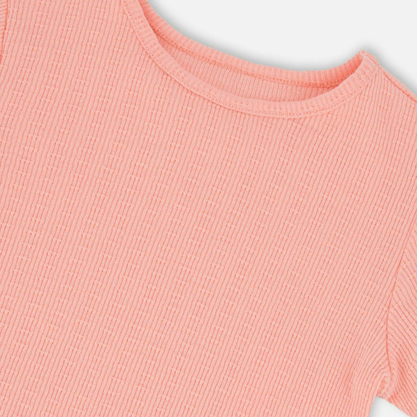 Crinkle Jersey T-Shirt Off Peach Pink