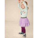 Tiered Elastic Waistband 2-Tiered Mini Tulle Skirt, Purple