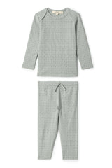 Multi Print Ribbed Top and Elastic Waist Pants Two Piece Set