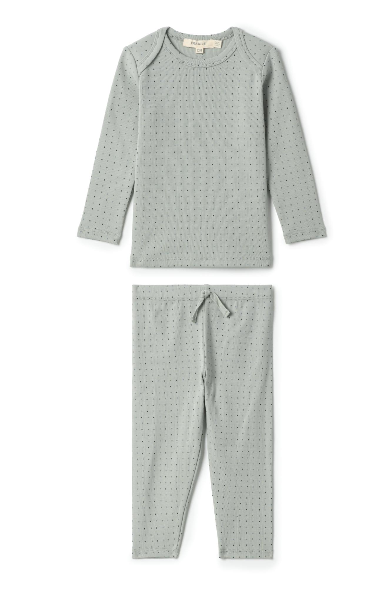 Multi Print Ribbed Top and Elastic Waist Pants Two Piece Set