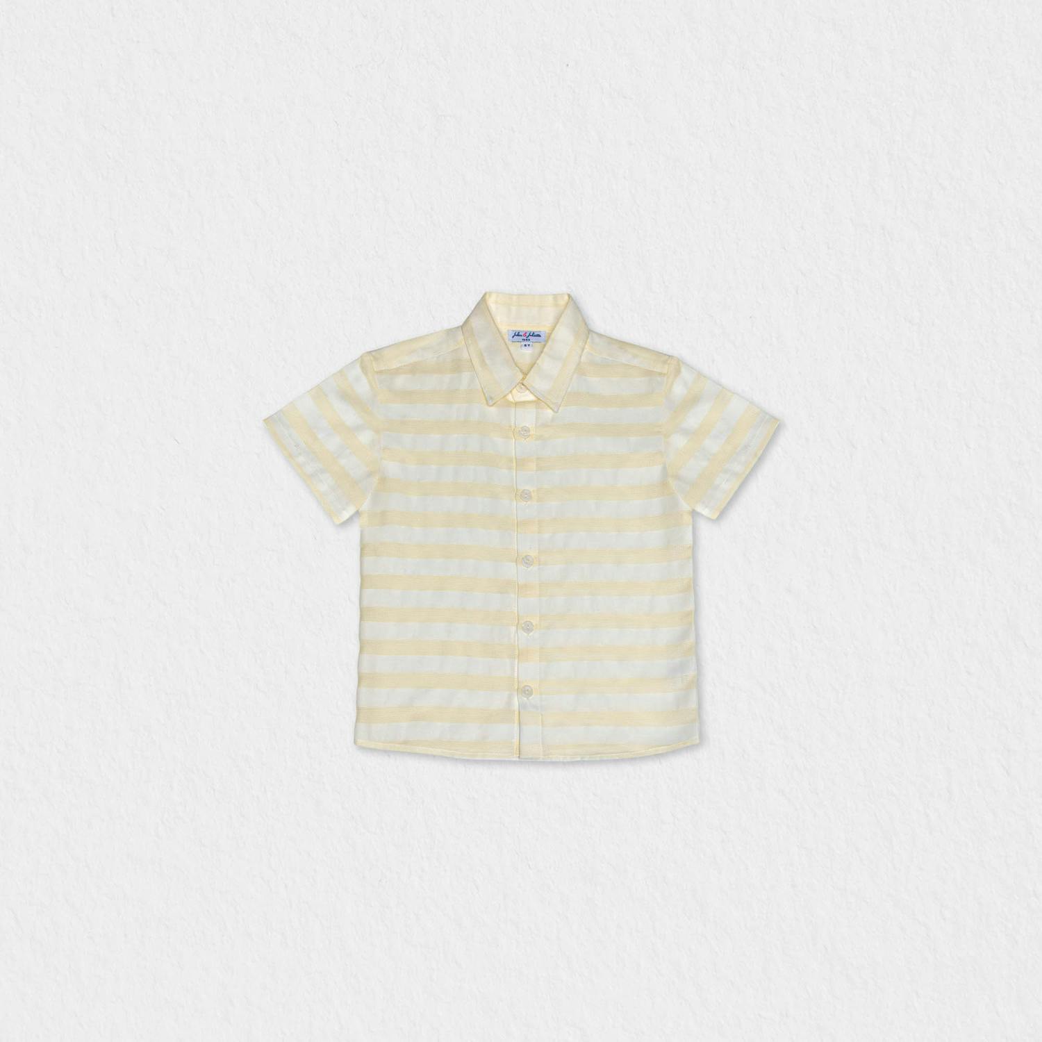 Colin Boy Shirt Short Sleeve Cotton, Off-White Openwork