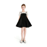 Black & White Crestella Velvet Bow Dress