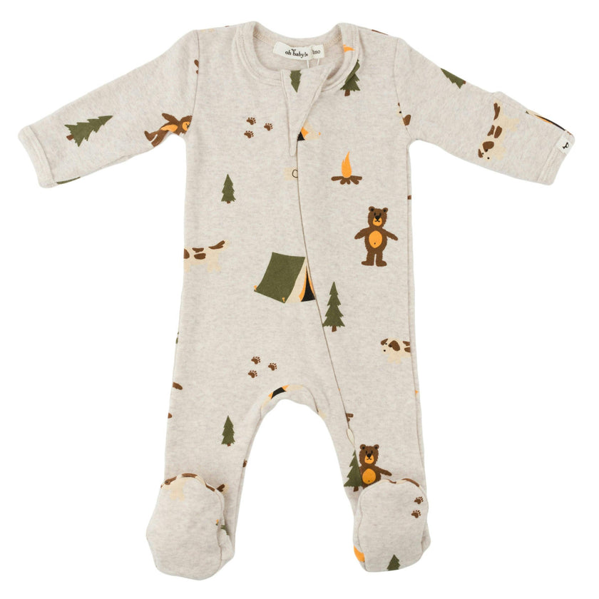 Camping Print Pocket Onesie