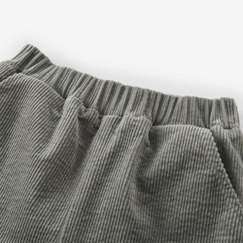Grey Corduroy Pocket Pants