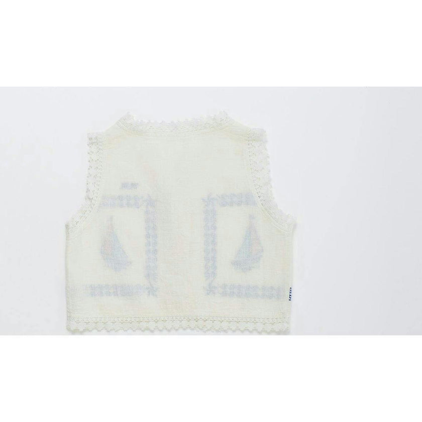 BARCOS EMBROIDERED VEST TOP WHITE