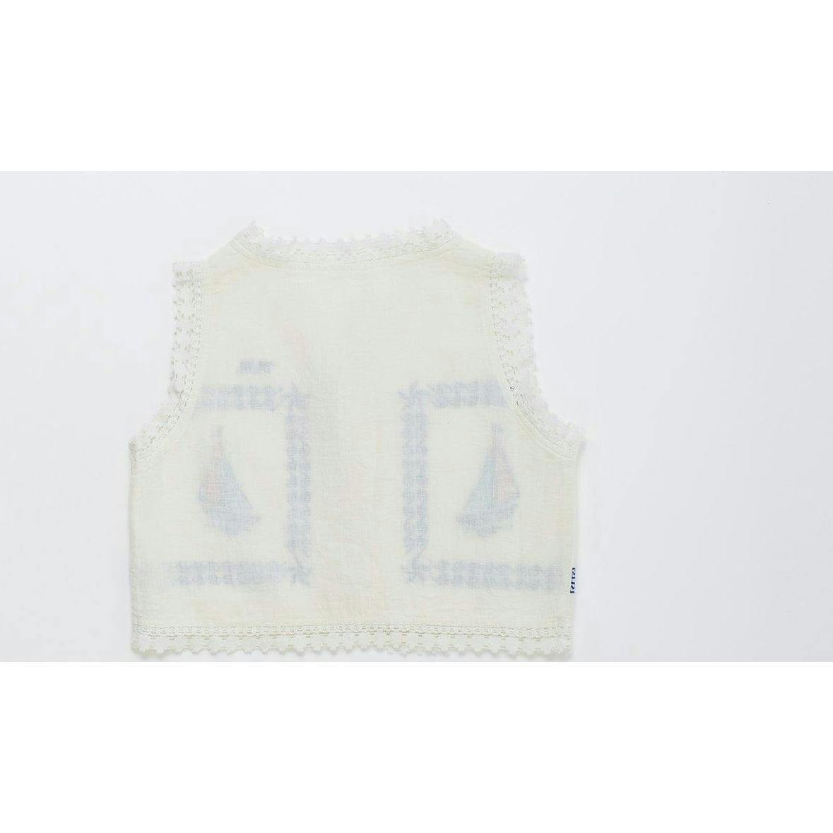 BARCOS EMBROIDERED VEST TOP WHITE