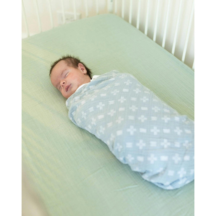 Muslin Fitted Crib Sheet (Evergreen)