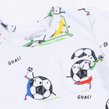 Soccer Balls Playing Soccer  Blue - Crew Neck Tee with Cargo Short